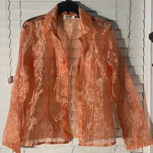 Selene Floral Sheer Button Up